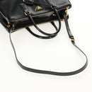 PRADA Galleria Hand Bag Safiano leather 2way Black Gold Auth yk19794V-8