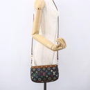 LOUIS VUITTON Multicolor Pochette Accessoires Pouch Black M92648 LV Auth yk19799-22