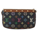 LOUIS VUITTON Multicolor Pochette Accessoires Pouch Black M92648 LV Auth yk19799-2