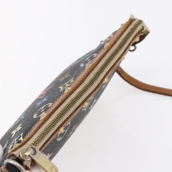 LOUIS VUITTON Multicolor Pochette Accessoires Pouch Black M92648 LV Auth yk19799