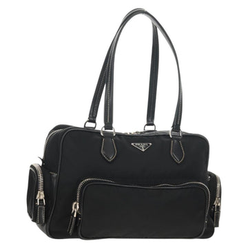 PRADA Shoulder Bag Nylon Black Silver Auth yk19806V