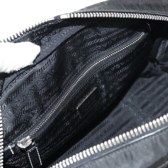 PRADA Shoulder Bag Nylon Black Silver Auth yk19806V