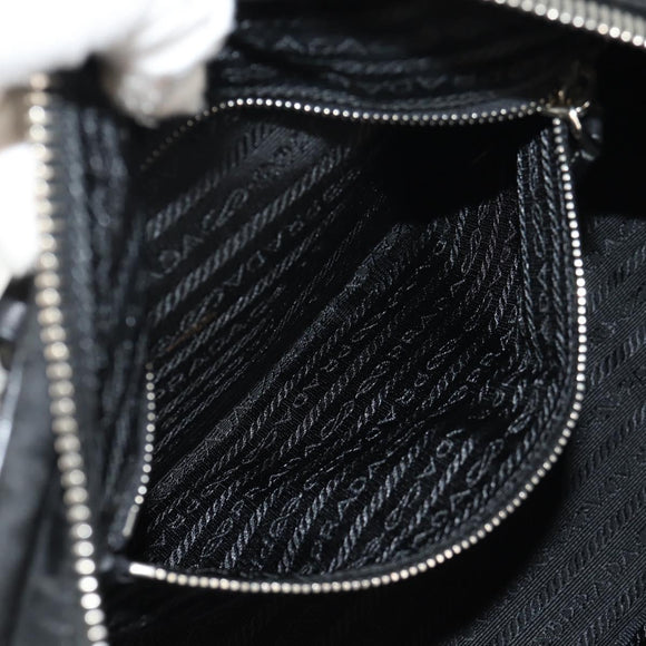 PRADA Shoulder Bag Nylon Black Silver Auth yk19806V