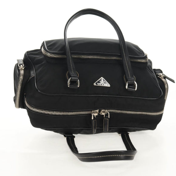 PRADA Shoulder Bag Nylon Black Silver Auth yk19806V