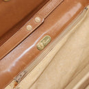 GUCCI Chain Shoulder Bag Leather Beige Gold Auth yk19810-16