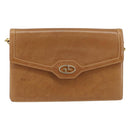 GUCCI Chain Shoulder Bag Leather Beige Gold Auth yk19810-2