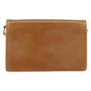 GUCCI Chain Shoulder Bag Leather Beige Gold Auth yk19810-3