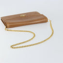 GUCCI Chain Shoulder Bag Leather Beige Gold Auth yk19810-7