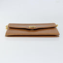 GUCCI Chain Shoulder Bag Leather Beige Gold Auth yk19810-9