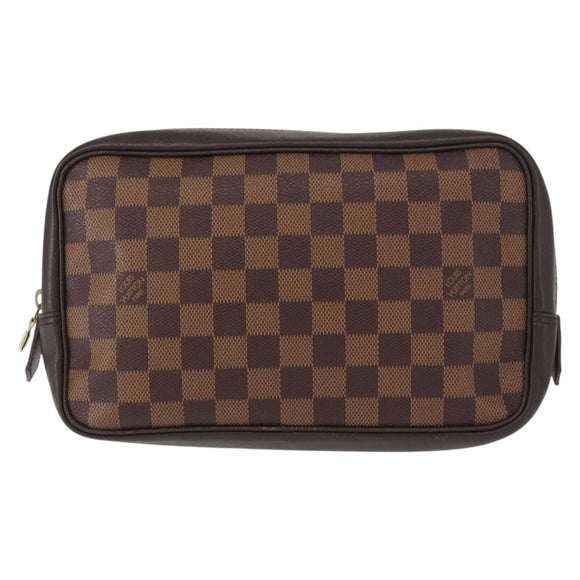 LOUIS VUITTON Damier Ebene Trousse Toilette 25 Clutch Bag N47624 LV Auth yk19812