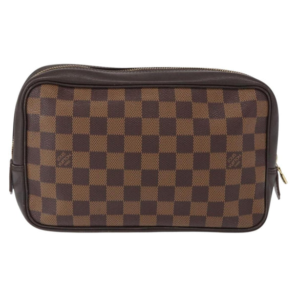 LOUIS VUITTON Damier Ebene Trousse Toilette 25 Clutch Bag N47624 LV Auth yk19812