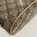 GUCCI Horsebit GG Supreme Pouch PVC Beige Gold 774337 Auth yk19813V-15