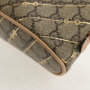 GUCCI Horsebit GG Supreme Pouch PVC Beige Gold 774337 Auth yk19813V-16