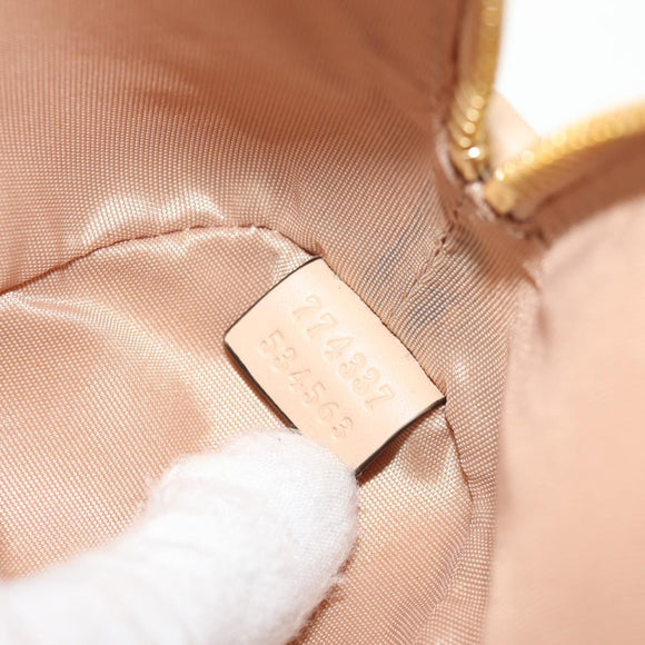 GUCCI Horsebit GG Supreme Pouch PVC Beige Gold 774337 Auth yk19813V