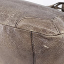 PRADA Tote Bag Leather Beige Silver Auth yk19816-15