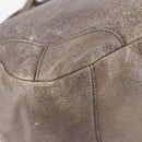 PRADA Tote Bag Leather Beige Silver Auth yk19816-16