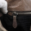 PRADA Tote Bag Leather Beige Silver Auth yk19816-18