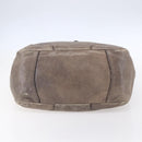 PRADA Tote Bag Leather Beige Silver Auth yk19816-5