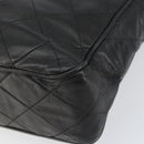 CHANEL Matelasse Shoulder Bag Lamb Skin Black Gold CC Auth yk19820-9