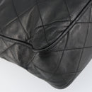 CHANEL Matelasse Shoulder Bag Lamb Skin Black Gold CC Auth yk19820-15