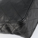 CHANEL Matelasse Shoulder Bag Lamb Skin Black Gold CC Auth yk19820-17