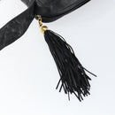 CHANEL Matelasse Shoulder Bag Lamb Skin Black Gold CC Auth yk19820-18