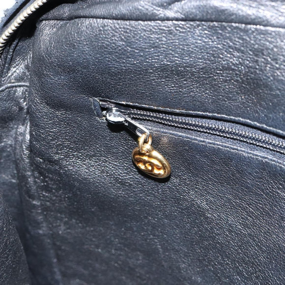 CHANEL Matelasse Shoulder Bag Lamb Skin Black Gold CC Auth yk19820