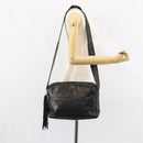 CHANEL Matelasse Shoulder Bag Lamb Skin Black Gold CC Auth yk19820-24