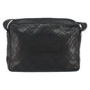 CHANEL Matelasse Shoulder Bag Lamb Skin Black Gold CC Auth yk19820-2