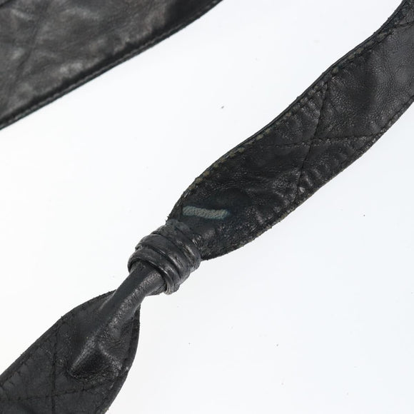 CHANEL Matelasse Shoulder Bag Lamb Skin Black Gold CC Auth yk19820