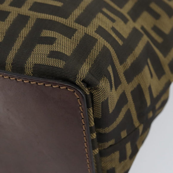 FENDI Zucca Canvas Hand Bag Black Brown Auth yk19822