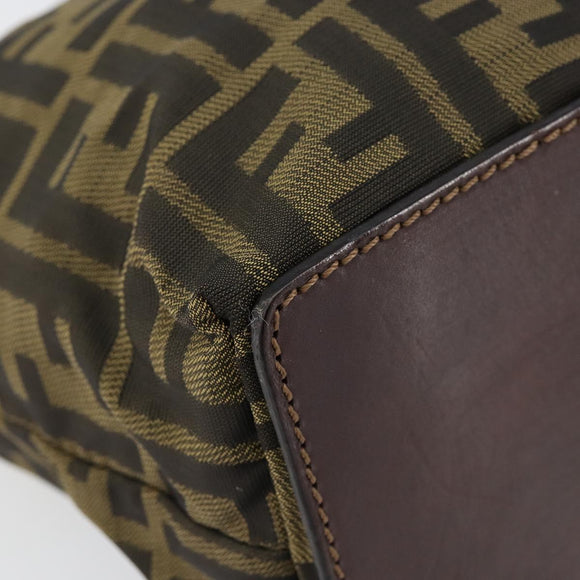 FENDI Zucca Canvas Hand Bag Black Brown Auth yk19822