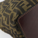 FENDI Zucca Canvas Hand Bag Black Brown Auth yk19822-16