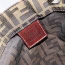 FENDI Zucca Canvas Hand Bag Black Brown Auth yk19822-10