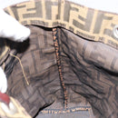 FENDI Zucca Canvas Hand Bag Black Brown Auth yk19822-18