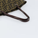 FENDI Zucca Canvas Hand Bag Black Brown Auth yk19822-7