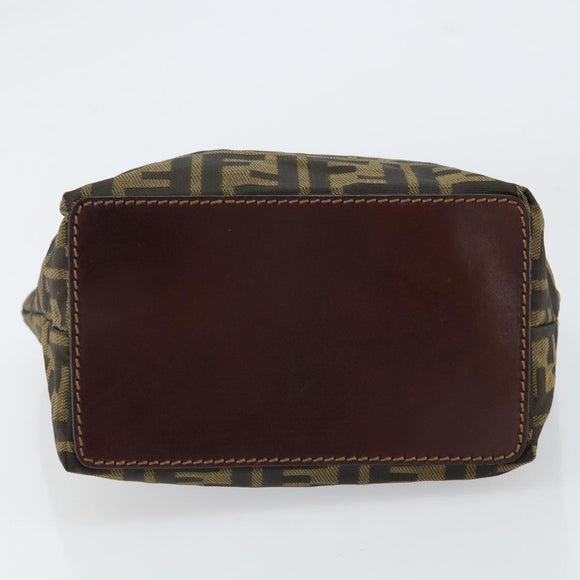 FENDI Zucca Canvas Hand Bag Black Brown Auth yk19822