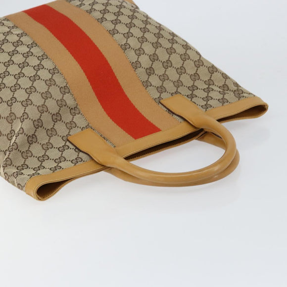 GUCCI GG Canvas Sherry Line Hand Bag Beige Red 002 1093 3444 Auth yk19823