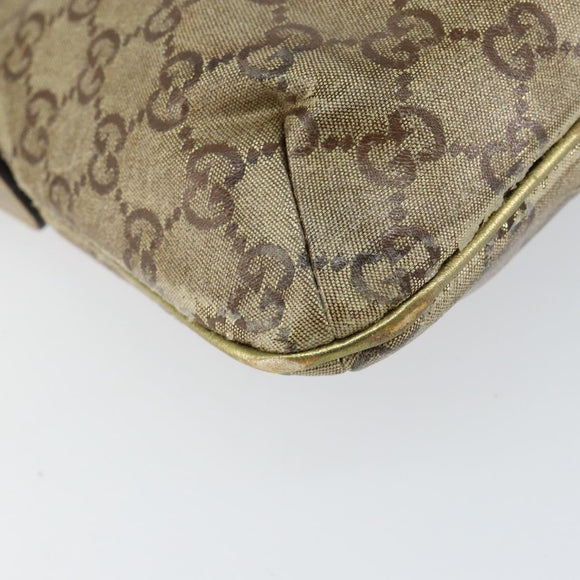 GUCCI GG Crystal Shoulder Bag Beige Gold 189749 Auth yk19824