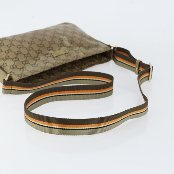 GUCCI GG Crystal Shoulder Bag Beige Gold 189749 Auth yk19824