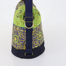 VERSACE Shoulder Bag Cotton Green Gold Auth yk19828-4