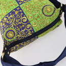 VERSACE Shoulder Bag Cotton Green Gold Auth yk19828-6