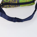 VERSACE Shoulder Bag Cotton Green Gold Auth yk19828-7