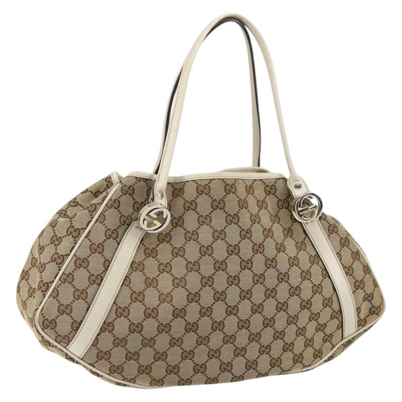 GUCCI GG Canvas GG Twins Tote Bag Beige Gold 232963 Auth yk19838