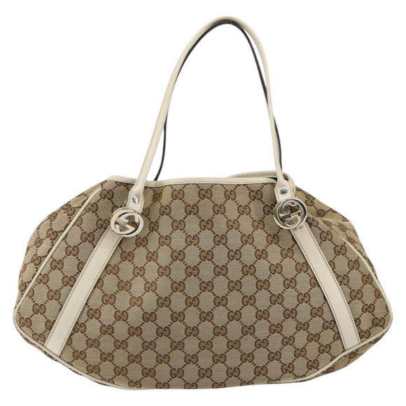 GUCCI GG Canvas GG Twins Tote Bag Beige Gold 232963 Auth yk19838