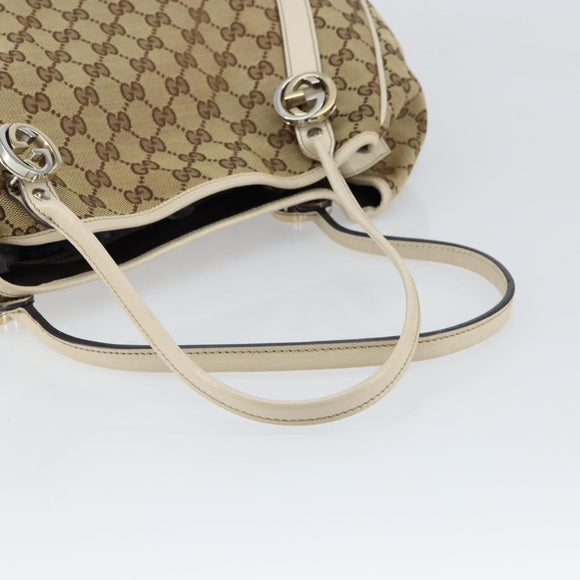GUCCI GG Canvas GG Twins Tote Bag Beige Gold 232963 Auth yk19838
