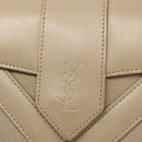 SAINT LAURENT Shoulder Bag Leather Beige Gold Auth yk19842-17