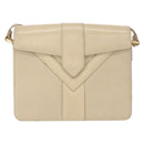 SAINT LAURENT Shoulder Bag Leather Beige Gold Auth yk19842-13