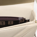 SAINT LAURENT Shoulder Bag Leather Beige Gold Auth yk19842-20