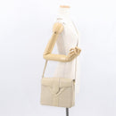 SAINT LAURENT Shoulder Bag Leather Beige Gold Auth yk19842-23